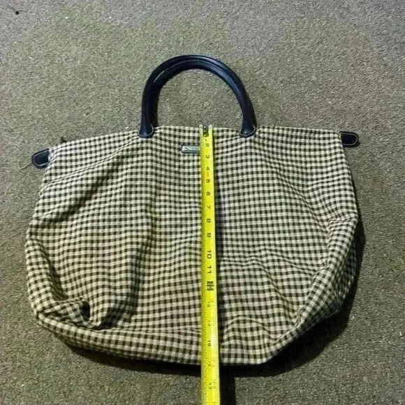 Longaberger Brown Checkered Weekender / Overnight Tote Bag - Picture 4 of 9